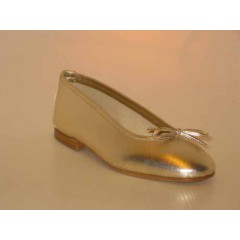 Bailarina para mujer con moño en piel color platino tacon 1 - Tallas disponibles:  32