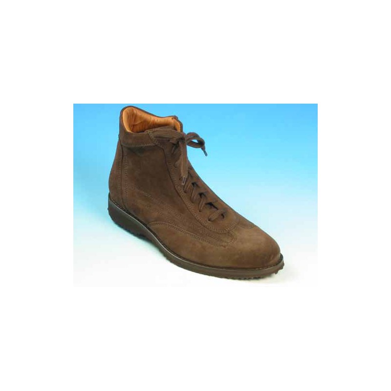 Bottines pour hommes avec lacets en daim marron - Pointures disponibles:  36, 40, 41, 42, 43