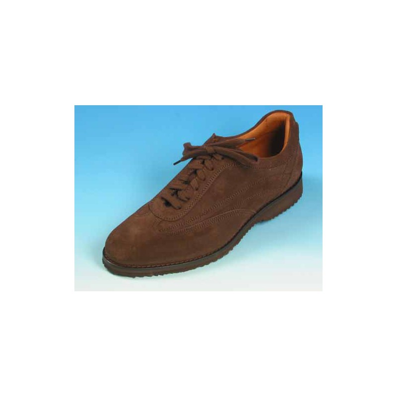 Men's laced shoe in brown suede - Available sizes:  36, 40, 44