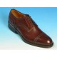 Men's laced derby shoe with floral captoe in mohogany brown leather