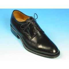Chaussure derby à lacets pour hommes en cuir lisse noir - Pointures disponibles:  53, 54