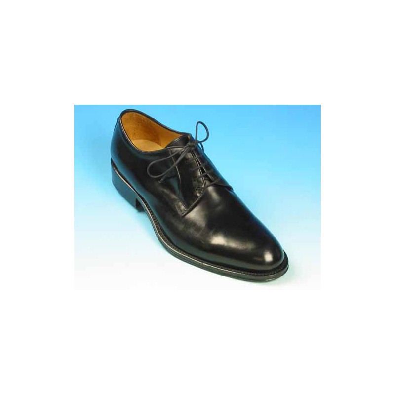 Chaussure derby à lacets pour hommes en cuir lisse noir - Pointures disponibles:  53, 54