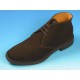 Men's ankle-high laced shoe in dark brown suede