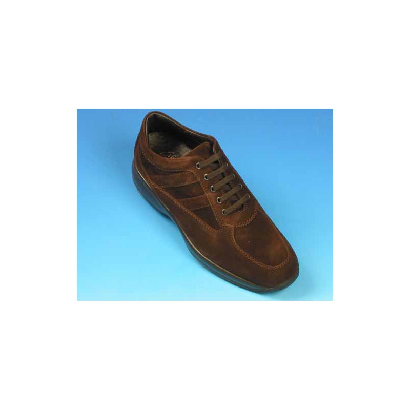 Chaussure à lacets pour hommes en daim marron - Pointures disponibles:  36, 39, 40