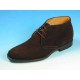 Men's laced ankle-high shoe in dark brown suede