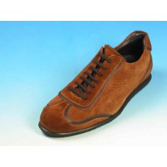 Men's laced sports shoe in tan brown suede - Available sizes:  40, 45