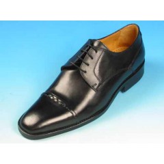 Scarpa derby stringata da uomo con puntale in pelle nera - Misure disponibili: 51, 52, 53