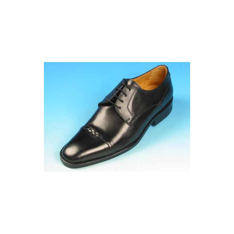 Scarpa derby stringata da uomo con puntale in pelle nera - Misure disponibili: 51, 52, 53
