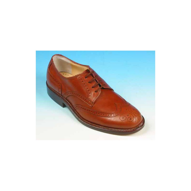 Herrenschnürschuh mit Broguemuster aus hellbraunem Leder - Verfügbare Größen:  39, 41, 42, 44, 45