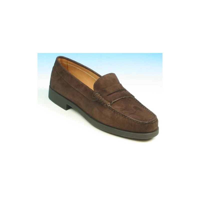 Mocassin pour hommes en daim marron - Pointures disponibles:  40, 41