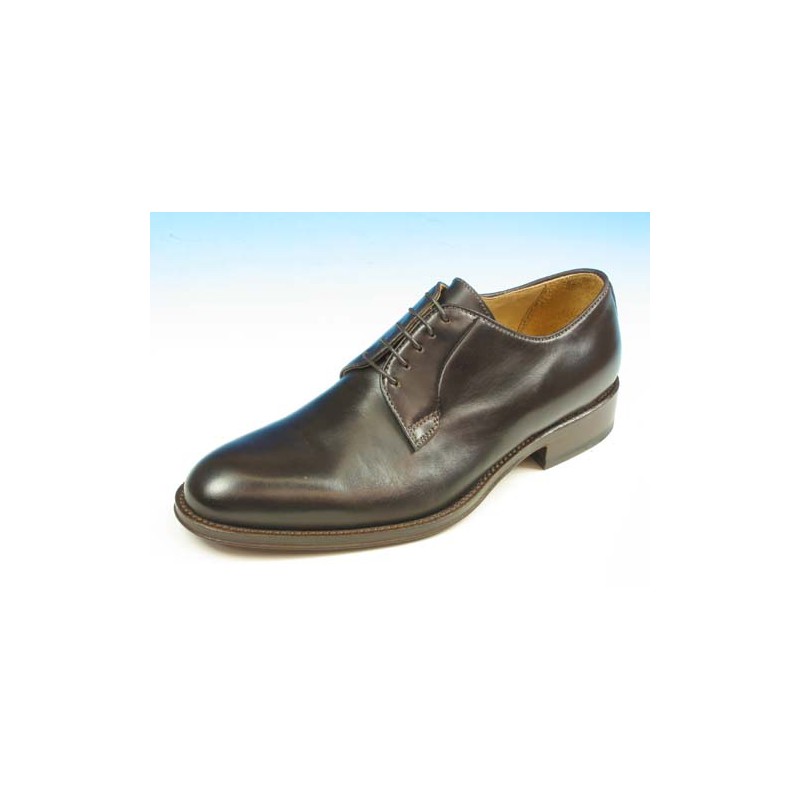 Zapato derby con cordones para hombres en piel color marron oscuro - Tallas disponibles:  40, 41