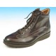 Men's laced ankle shoe in dark brown leather - Available sizes:  39, 40, 41, 45