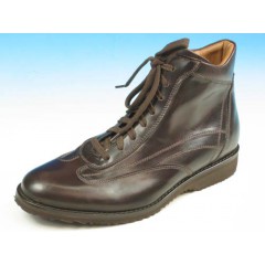 Men's laced ankle shoe in dark brown leather - Available sizes:  39, 40, 41, 45