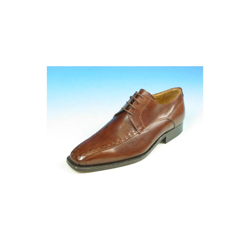 Scarpa classica derby stringata da uomo in pelle marrone - Misure disponibili: 44, 52, 53, 54