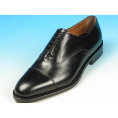 Herrenoxfordschuh mit Schnürsenkeln und Kappe aus schwarzem Leder - Verfügbare Größen:  51, 52