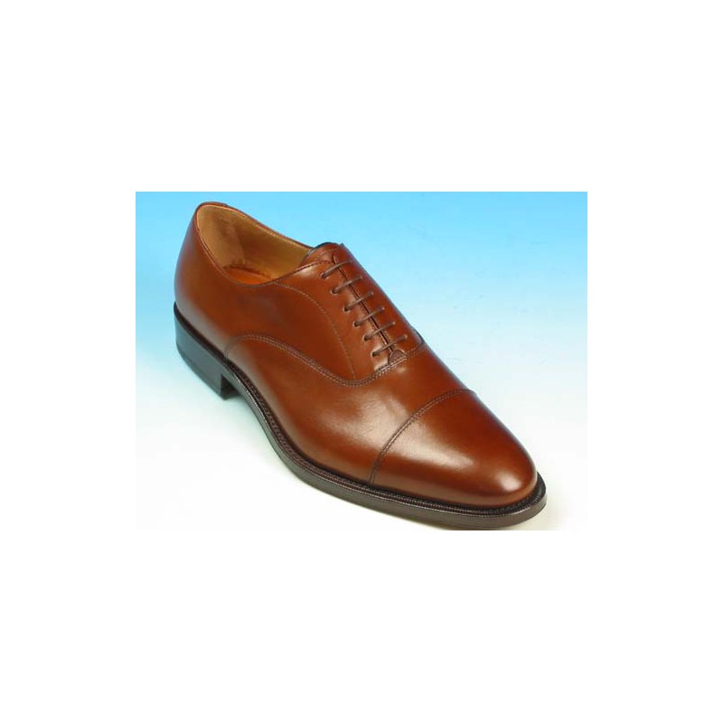 Zapato oxford con cordones y puntera para hombre en piel marron - Tallas disponibles:  41, 44, 52