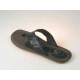 Men's flip-flop mules in black printed leather - Available sizes:  47