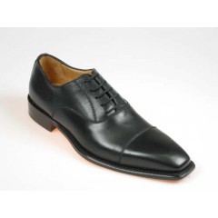 Chaussure oxford à lacets pour hommes à bout droit en cuir noir - Pointures disponibles:  40