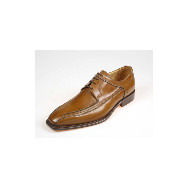 Chaussure derby élégant avec lacets pour hommes en cuir brun - Pointures disponibles:  38, 39, 40, 41, 43, 45, 50, 51