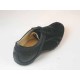Men's sports shoe with laces in black leather and fabric - Available sizes:  36, 46