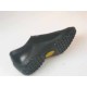 Men's sports shoe with laces in black leather and fabric - Available sizes:  36, 46