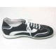 Zapato deportivo con cordones para hombre en gamuza negra y piel blanca - Tallas disponibles:  36, 40, 45