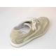 Stringata sportiva camoscio e pelle beige -  