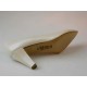 Zapato de salon en piel perlada de color marfil tacon 7 - Tallas disponibles:  46