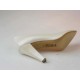 Zapato de salon para mujer en piel perlada de color marfil tacon 9 - Tallas disponibles:  31, 44, 46