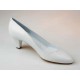 Zapato de salon en piel de color blanco tacon 1 - Tallas disponibles:  33