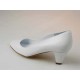 Zapato de salon en piel de color blanco tacon 1 - Tallas disponibles:  33