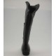 Damenstiefel mit Reißverschluß aus schwarzem Leder Keilabsatz 1 - Verfügbare Größen:  32