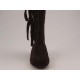 Bottes avec fermeture éclair et franges en daim marron talon compensé 1 - Pointures disponibles:  32