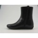 Bottines pour femmes avec fermeture éclair en cuir noir talon compensé 1 - Pointures disponibles:  32