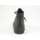Men's sportive ankle-high shoe with laces in black leather - Available sizes:  36
