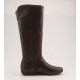 Damenstiefel mit Reißverschluß aus braunem Leder Keilabsatz 1 - Verfügbare Größen:  31, 32