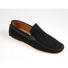 Men's car shoe in black suede - Available sizes:  39