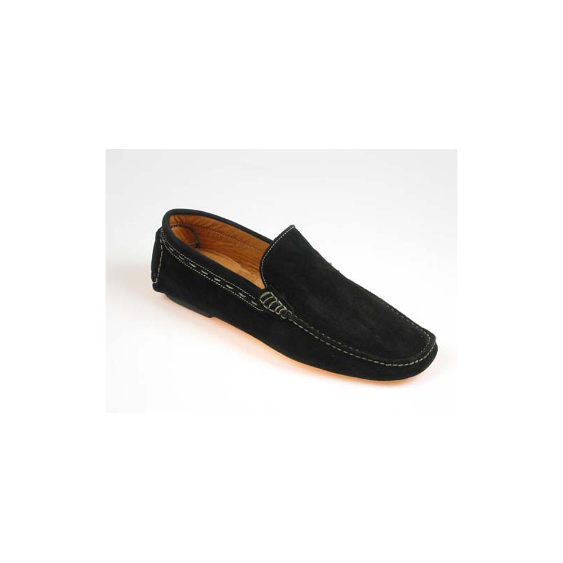 Mocassin pour hommes en daim noir - Pointures disponibles:  39