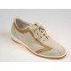 Men's laced sports shoe in beige suede and tan brown leather - Available sizes:  36, 40