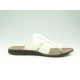 Men's flip-flop mules in white leather - Available sizes:  47