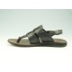 Sandalia de dedo para hombre en piel de color negro - Tallas disponibles:  47