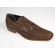 Herrenderbyschuh mit Schnürsenkeln aus braunem Vintage-Leder