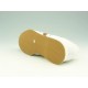 Men's laced sports shoe in white and light brown leather  - Available sizes:  36