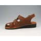 Sandale avec goujons pour hommes en cuir nubuck marron - Pointures disponibles:  37