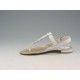 Flip-flop sandal in white leather heel 1 - Available sizes:  32