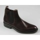 Men's ankle boot in dark brown leather with elastic bands