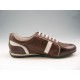 Zapato deportivo con cordones para hombre en piel de color marron y blanca - Tallas disponibles:  46