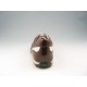 Scarpa sportiva stringata in pelle marrone -  