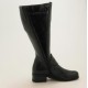 Damenstiefel mit Reißverschluß und Schnalle aus schwarzem Leder Absatz 3 - Verfügbare Größen:  31