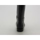 Bota sobre la rodilla con solapa y cremallera en piel negra tacon 2 - Tallas disponibles:  31